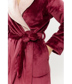 Rückenansicht: Langer Bademantel mit weitem Schnitt, Gr. 5XL, Schalkragen