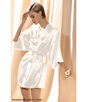 Short, 100% silk kimono with three-quarter sleeves. Coemi-lingerie