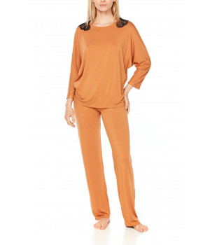 Long-sleeve micromodal pyjamas with lace - Coemi-Lingerie