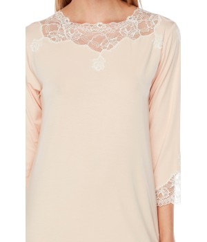 Camisón largo blanco micromodal corte ajustado