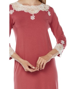 Camisón largo micromodal tono blanco costado