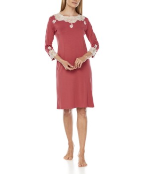 Camisón largo micromodal tono beige espalda ajustada
