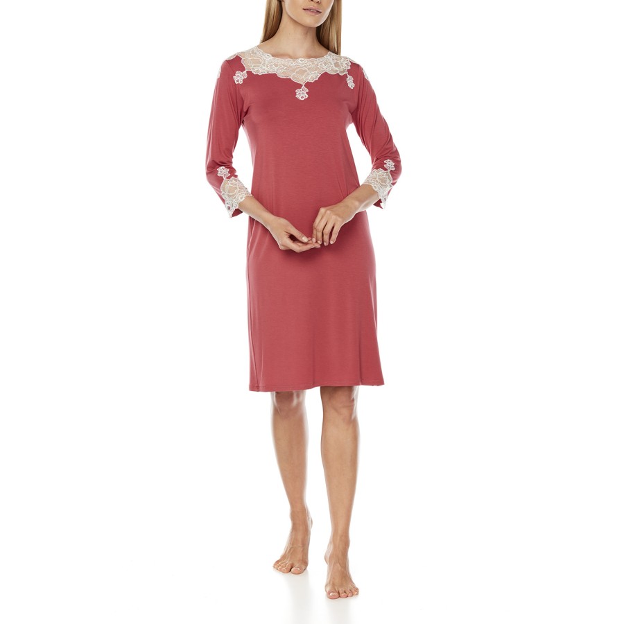 Camisón largo micromodal tono beige espalda ajustada