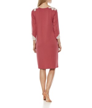 Camisón largo micromodal blanco beige detalle cintura