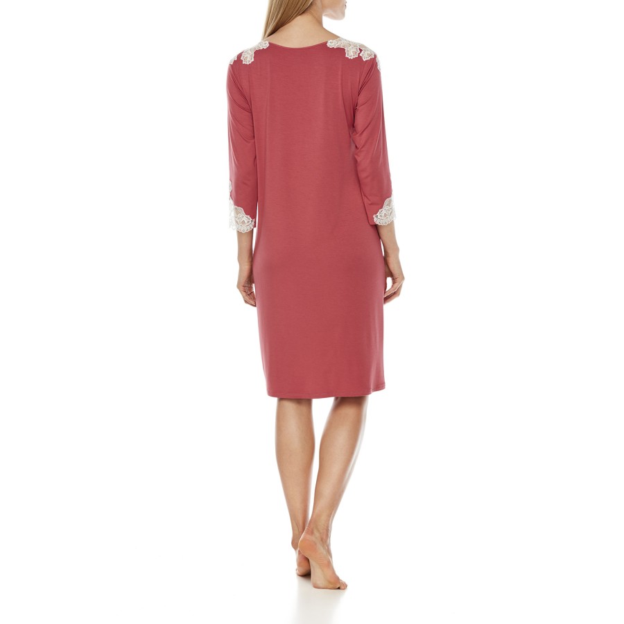 Camisón largo micromodal blanco beige detalle cintura