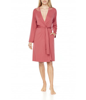 Very beautiful mid-length dressing-gown with lace in the back and shoulders