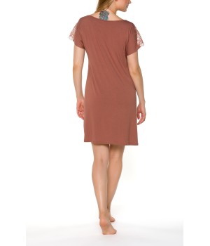 Camisón largo blanco ajustado de micromodal 94 cm