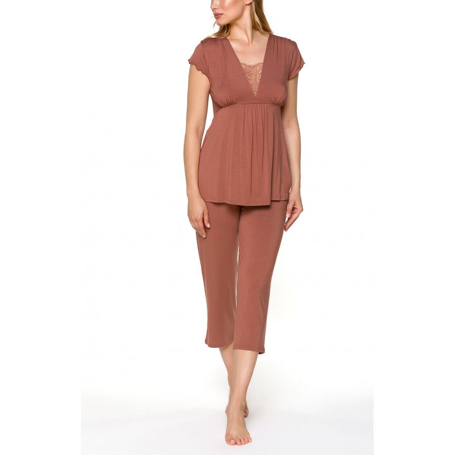Ensemble pyjama top manches courtes et pantalon ¾ - Coemi-lingerie Ensemble pyjama top manches courtes et pantalon ¾ - Coemi-lingerie