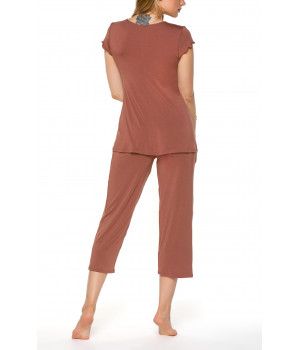 Zweiteiliger Pyjama mit kurzärmeligem Oberteil und ¾-Hose - Coemi-lingerie