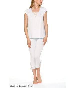 Pijama set mujer micromodal color negro vista frontal