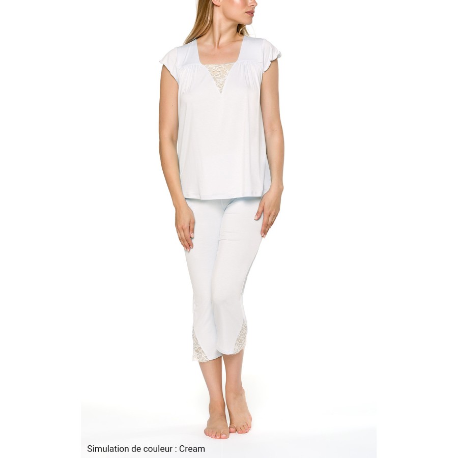 Pijama set mujer micromodal color negro vista frontal
