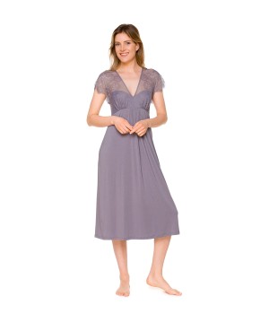Camisón largo blanco de caída fluida en micromodal