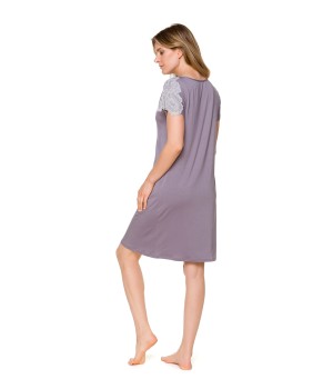 Camisón largo azul y blanco de descanso, corte ceñido