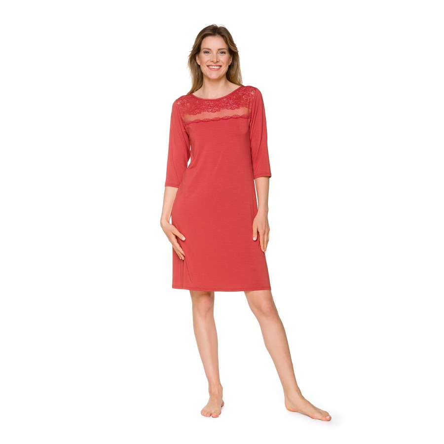 Camisón largo rojo 96 cm micromodal