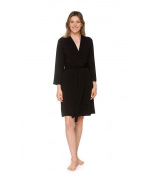Déshabillé arrivant aux dessus des genoux micromodal, dentelle et manches ¾ - Coemi-lingerie