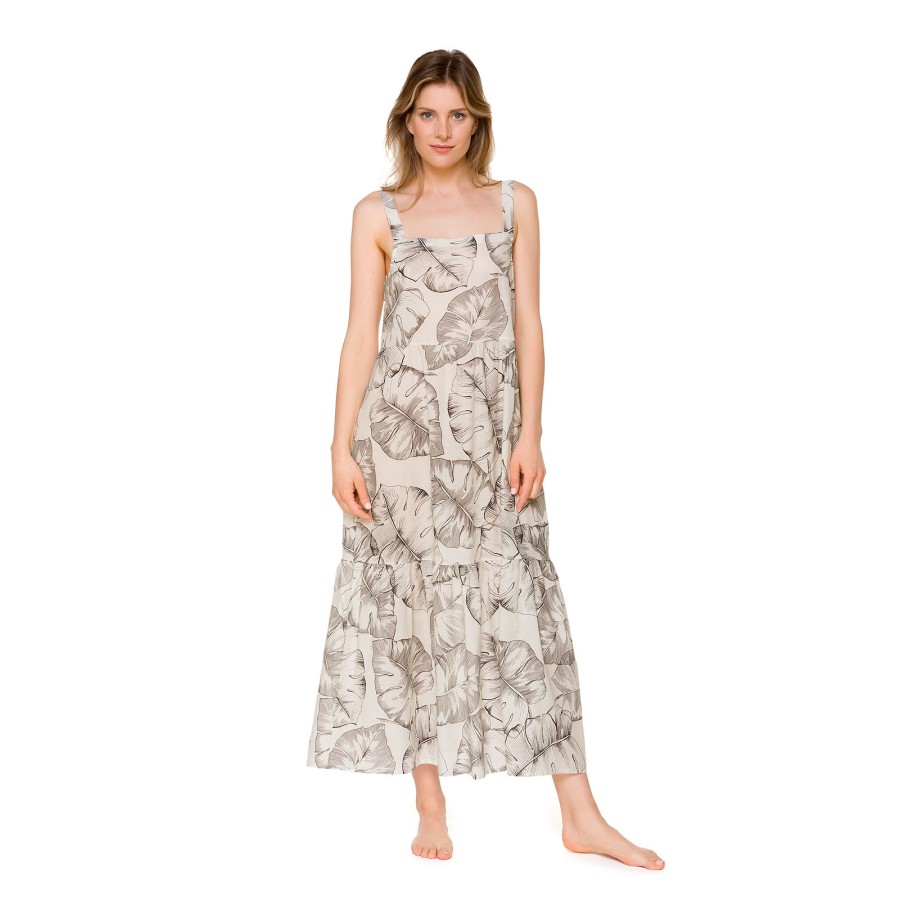 Ropa de estar en casa algodón beige estampado corte amplio