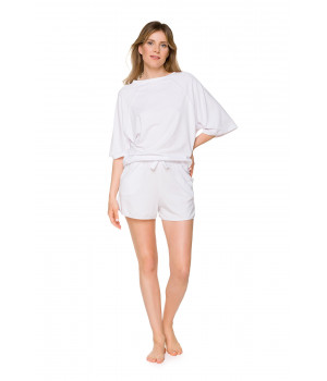 Two-piece Tencel® loungewear outfit, T-shirt with loose-fitting, three-quarter-length sleeves - Coemi-lingerie
