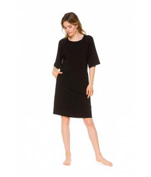 Robe d'intérieur forme tunique manches courtes col rond en Tencel® - Coemi-lingerie