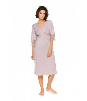 Kleidsames, fließendes Nachthemd aus Micromodal mit schönem V-Ausschnitt und ¾-Ärmeln