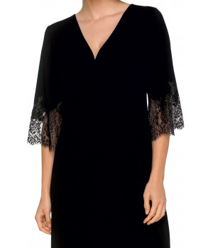 Chemise de nuit fluide et seyante grâce au micromodal, joli décolleté et manches ¾ - Coemi-lingerie