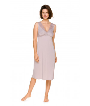 Micromodal, sleeveless nightdress/lounge robe juxtaposed with lace