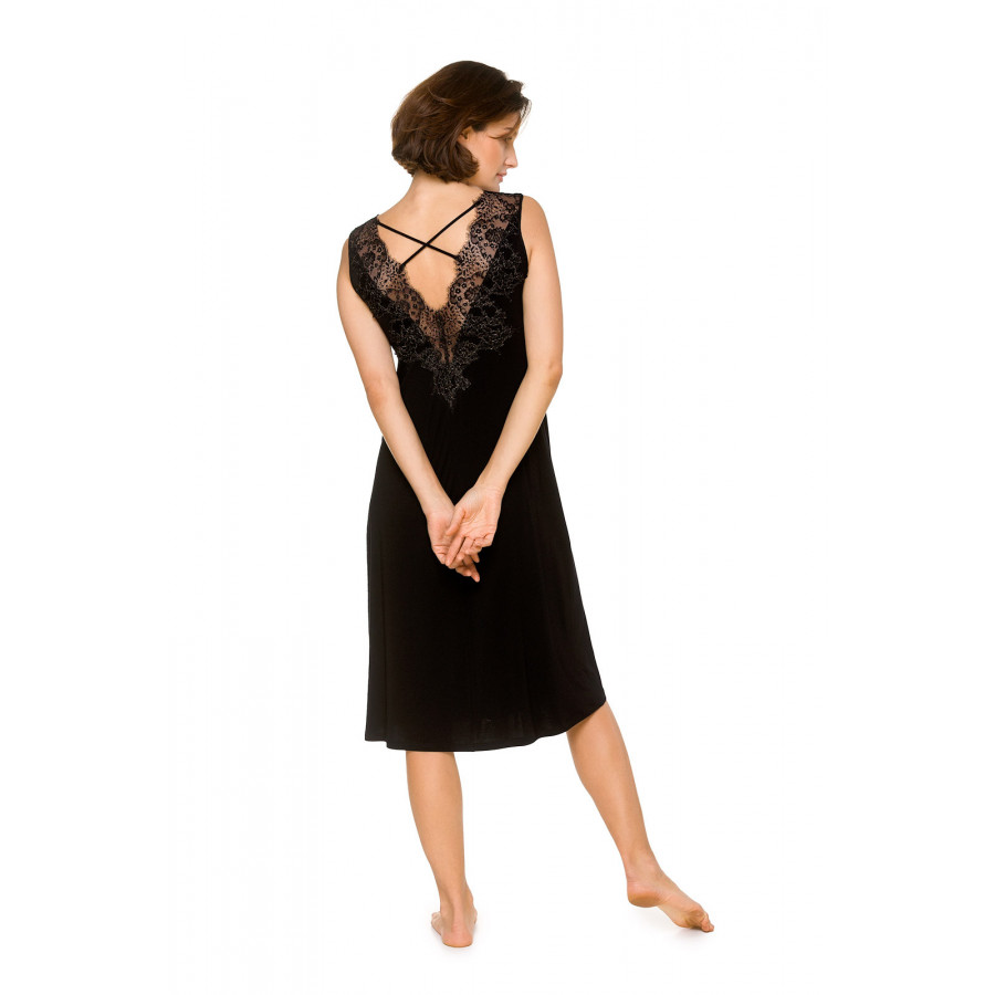 Micromodal, sleeveless nightdress/lounge robe juxtaposed with lace - Coemi-lingerie