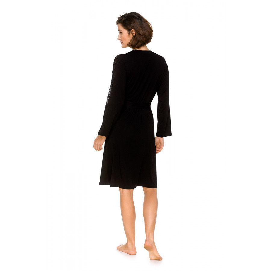 Halblanger Kimono aus Micromodal und Spitze an Schultern und langen Ärmeln - Coemi-lingerie