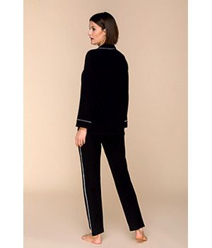 Ensemble pyjama 2 pièces en micromodal haut style chemise pantalon fluide et droit - Coemi-lingerie