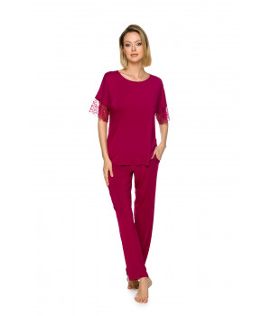 Micromodal pyjamas with a short-sleeve T-shirt top and long, flowing bottoms - Coemi-lingerie