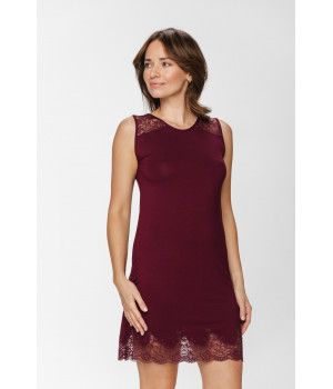 Micromodal negligee, lace, round neck and criss-cross straps all down the back - XS - XXL - Coemi- Lngerie