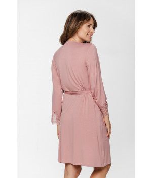 Kurzer Kimono aus Micromodal mit Spitze an Dekolleté und Bündchen - XS/S to XL/XXL - Coemi-Lingerie