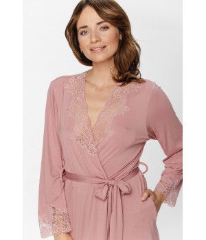 Petit déshabille en micromodal et dentelle sur les poignets et le décolleté - Du XS/S au XL/XXL - Coemi-Lingerie