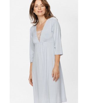 Nachthemd / Hauskleid aus Micromodal mit ¾-Ärmeln und Raffung unter der Brust - XS to 5XL - Coemi-Lingerie