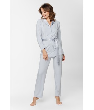 Pijama mujer micromodal negro corte amplio