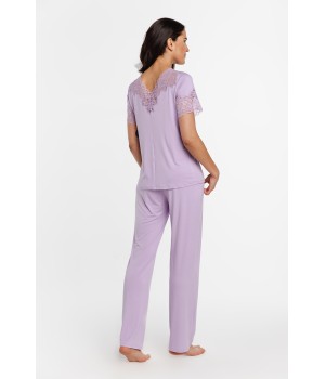 Pijama set mujer violeta detalle