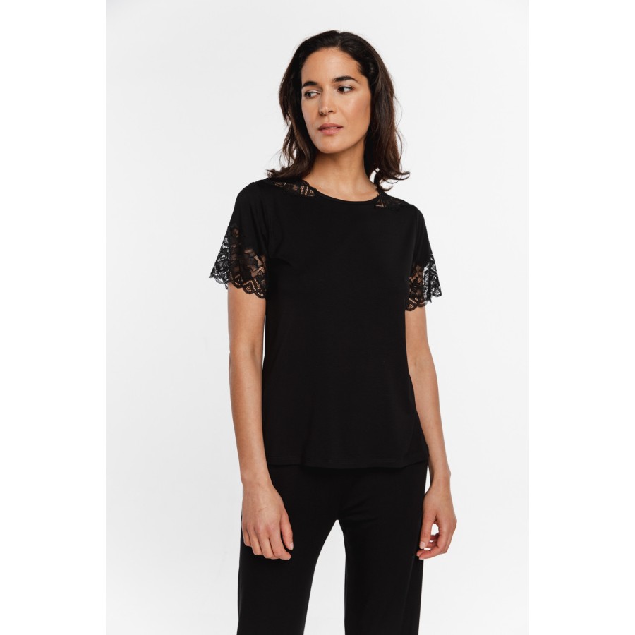 Pijama azul mujer caída fluida