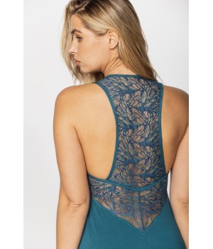 Gorgeous micromodal and elastane negligee with lace on the bust and back