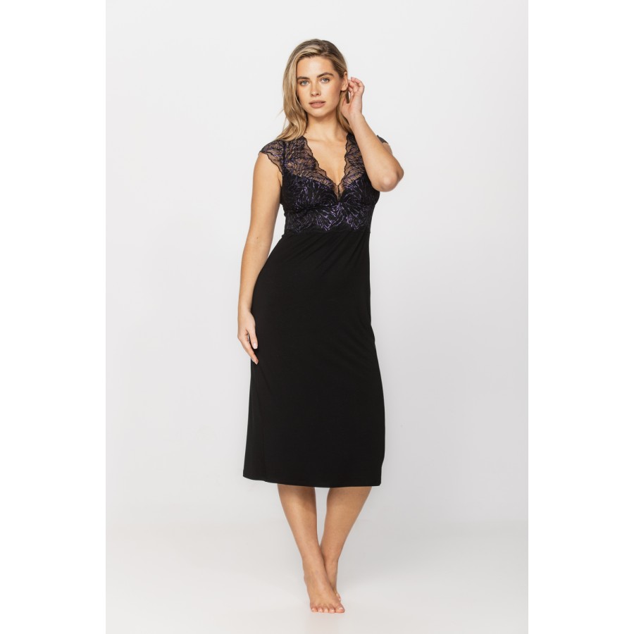 Black lace night dress hotsell