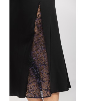 A knock-out and glamorous sleeveless nightdress in viscose satin and lace