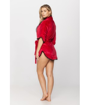 Delightfully sexy little dressing gown in soft velvet with mid-length sleeves