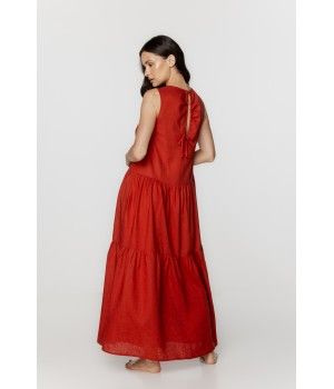 Robe d'intérieur / chemise de nuit femme en lin et rayonne ample et évasée