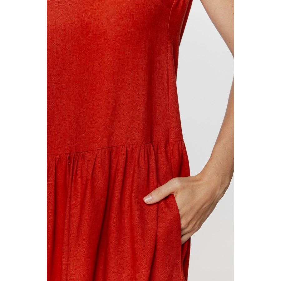 Robe d'intérieur / chemise de nuit femme en lin et rayonne ample et évasée