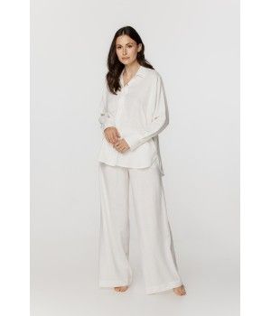 Ensemble pyjama / tenue d'intérieur femme en lin et rayonne ample et large