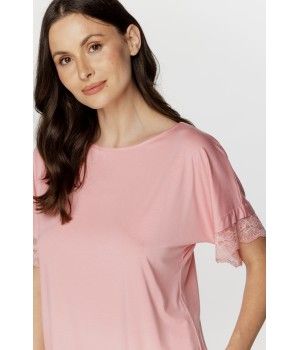 Für Damen: Zweiteiliger Pyjama aus Micromodal, T-Shirt mit kurzen Ärmeln und lange Hose
