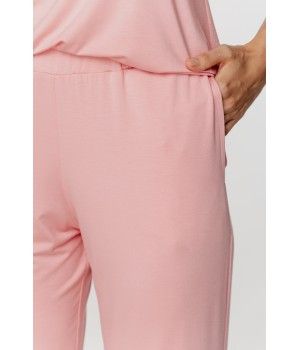 Ladies micromodal pyjamas, short-sleeve T-shirt top and long bottoms