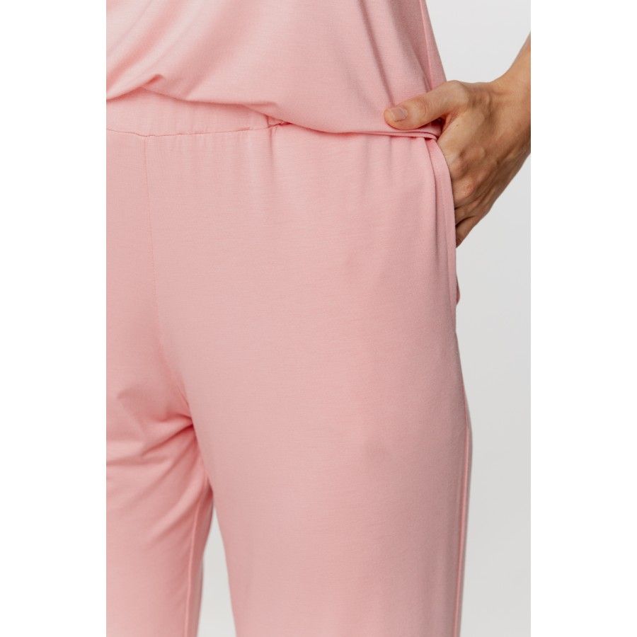 Ladies micromodal pyjamas, short-sleeve T-shirt top and long bottoms
