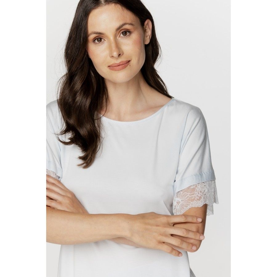 Ladies micromodal pyjamas, short-sleeve T-shirt top and long bottoms