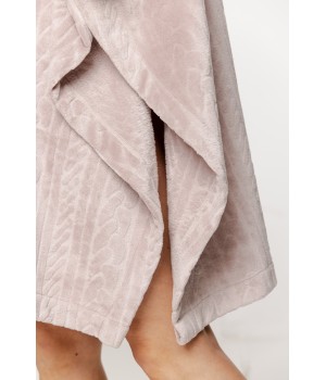Wunderschöner Oversize-Poncho mit Kapuze aus Samt, ¾-Ärmeln und Reißverschluss