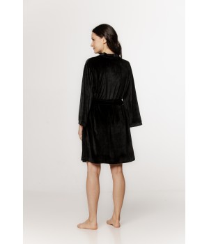Charming velvet robe/bathrobe with long, loose sleeves and side pockets