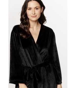 Charming velvet robe/bathrobe with long, loose sleeves and side pockets